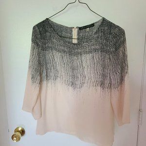 Medium Pink Blouse with Black pattern (Rose and Olive)